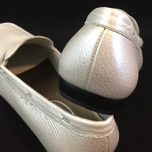 Talbots Brazilian Leather Penny Loafer in Silver- NEW - Picture 9 of 16